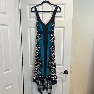 INC International Concepts Teal and Black High Low Dress